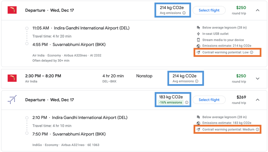 India flight example